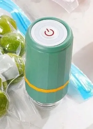 Домашний вакууматор для продуктов vacuum sealer бирюзовый