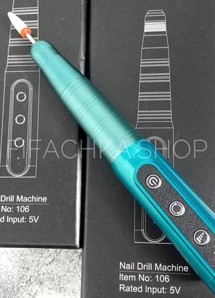 Портативный фрезер-ручка с аккумулятором и usb 26 000 об/мин no.106 - emerald