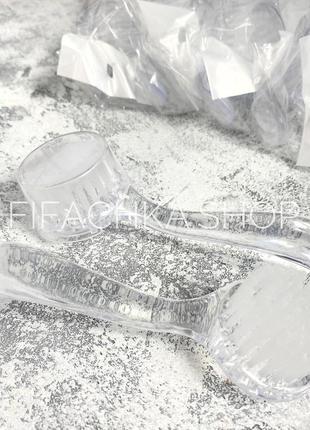 Щетка для удаления пыли с ногтей, с ручкой, прозрачная