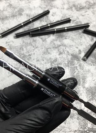Кисть-шпатель для полигеля с колпачками starlet professional №6
