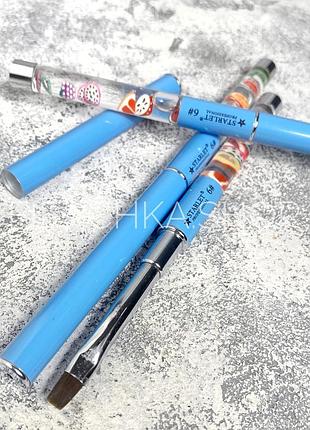 Кисть для геля starlet professional с фимо фруктами №06 ровная (8 мм)