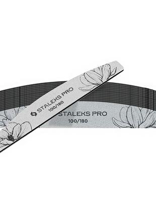 Пилка для нігтів мінеральна staleks expert 40, півмісяць 100/180 (упаковка 25 шт)