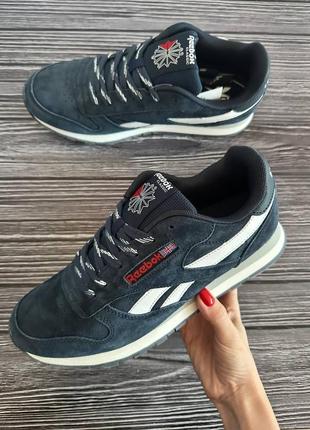 Р.41, 44 кроссовки reebok classic leather blue white rb008