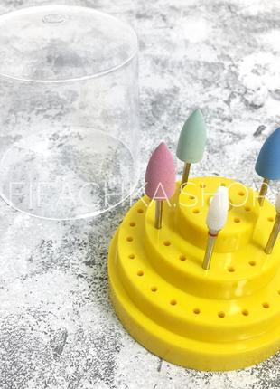 Підставка для фрез (насадок) на 48 шт, жовта