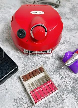 Фрезер для манікюру nail drill 202 60 вт 35 000 об/хв, червоний