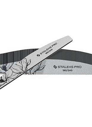 Пилка для нігтів мінеральна staleks expert 40, півмісяць 180/240 (упаковка 25 шт)