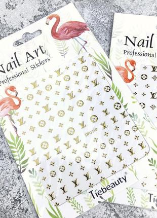 Наклейки для маникюра и дизайна ногтей nail art dp-3110 золотистые