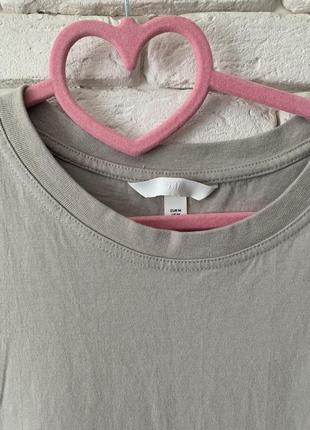 Сукня-футболка h&m плотний трикотаж розмір м сіро/бежева5 фото
