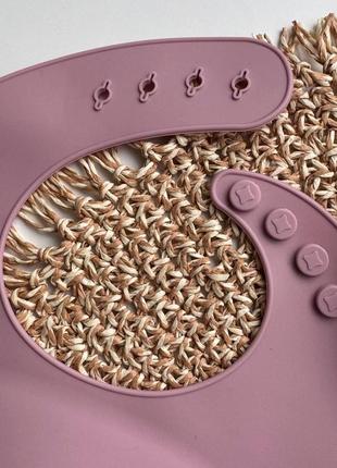 Набор детской силиконовой посуды 9 предметов на присосках цвет розовый пакунок малюка