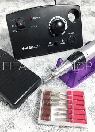 Фрезер для маникюра и педикюра nail master zs-602 65 вт 45 000 об/мин черный