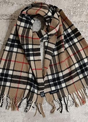 Шикарный шарф essentiel в модную клетку, 100% шерсть. италия