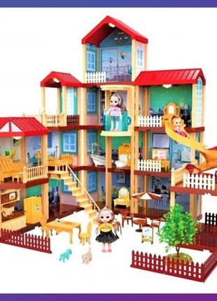 Кукольный домик с мебелью st-008 домик принцессы 4-этажный световые эффекты 412 деталей