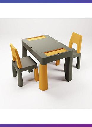 Детский столик и 2 стульчика tega multifun 1+2 ti-011-172 graphite mustard графит/желтый