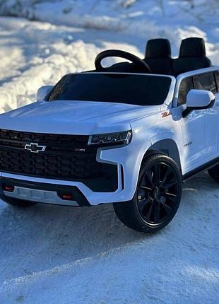 Дитячий електромобіль на акумуляторі chevrolet tahoe m 5110 з пультом радіокерування для дітей 3-8 років білий