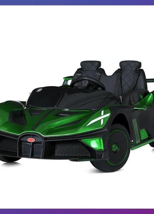 Детский электромобиль двухместный на аккумуляторе bambi m 5053 с пультом р/у для детей 3-8 лет зеленый