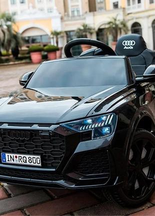 Детский электромобиль на аккумуляторе audi rs q8 m 4569 с пультом радиоуправления для детей 3-8 лет черный