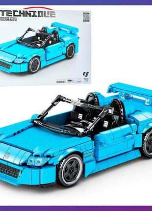 Детская машинка конструктор спортивный автомобиль 8307 инерция 792 деталей синяя