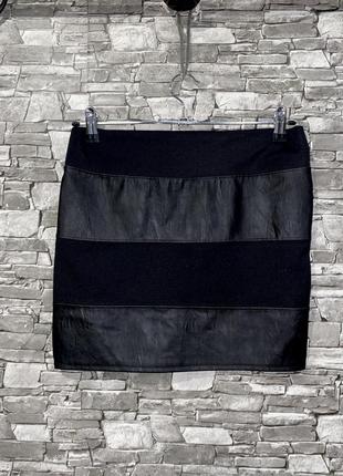 Юбка, черня юбка, короткая юбка, юбка кожзам, юбка