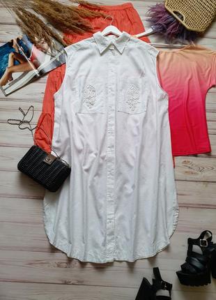 Натуральне літнє плаття - сорочка льон вільного крою6 фото