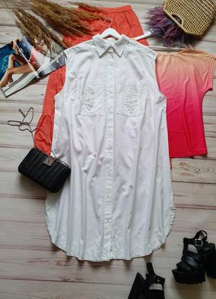 Натуральне літнє плаття - сорочка льон вільного крою10 фото