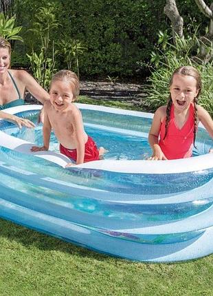 Дитячий овальний надувний басейн intex 57482 163х107x46 см