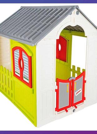 Детский игровой домик пластиковый pilsan magic house 06-091 зеленый с белым