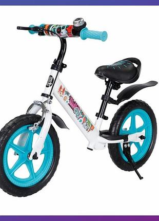 Детский беговел велобег на eva колесах 12 дюймов balance tilly 12 animate t-212528 бирюзовый