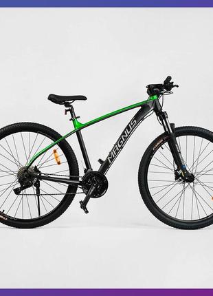 Велосипед гірський двоколісний однопідвісний алюмінієвий corso magnus mg-80055 29 дюймів 21" рама зелений