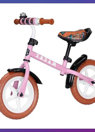 Детский беговел велобег на eva колесах 12 дюймов balance tilly 12 totem t-212530 розовый