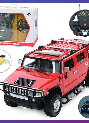 Детская машинка на радиоуправлении машинка hummer 2026a резиновые колеса свет