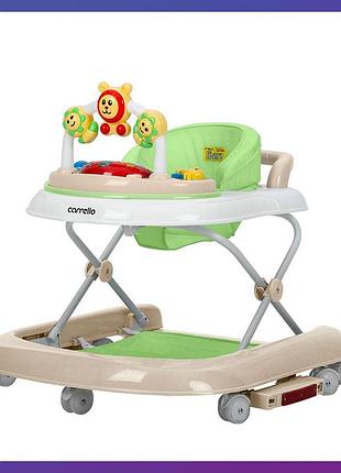 Дитячі музичні ходунки-коталка "перві кроки" 3в1 carrello libero crl-9602/3 green зелені