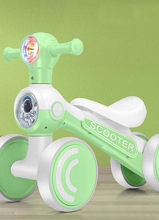 Дитяча каталка-толокар bambi m 5729 з підсвіткою і музикою зелений