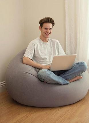 Надувное кресло intex 68579 104x107x69 см велюровое