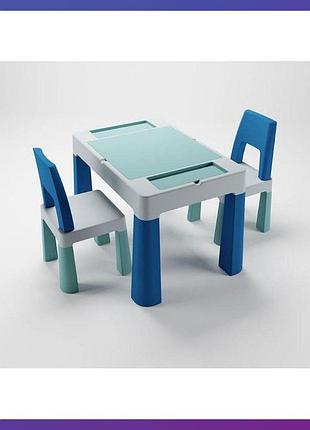 Детский столик и 2 стульчика tega multifun 1+2 ti-011-173 turquoise navy rey бирюзовый/синий/серый