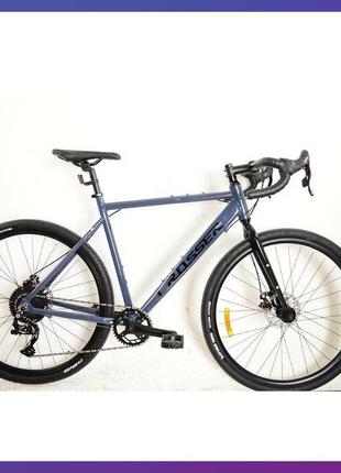 Велосипед гірський двоколісний на алюмінієвій рамі crosser gravel nord pro 28" рама 21" сірий глянець