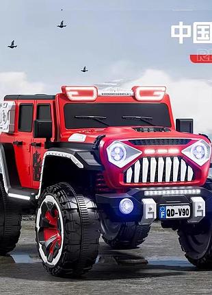 Детский электромобиль на аккумуляторе джип m 5845 с пультом радиоуправления для детей 3-8 лет красный