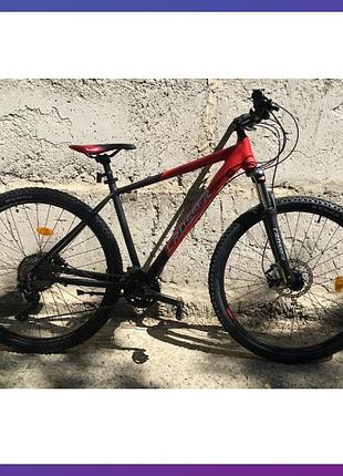 Велосипед гірський однопідвісний на алюмінієвій рамі crosser mt-041 29/19 (3х10) shimano deore червоний