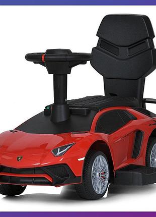 Детская толокар-электромобиль 2в1 lamborghini m 5777 световые и звуковые эффекты красный
