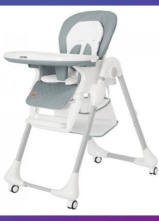 Детский стульчик для кормления с регулируемой спинкой carrello toffee crl-9502/3 cloud grey серый на колесиках