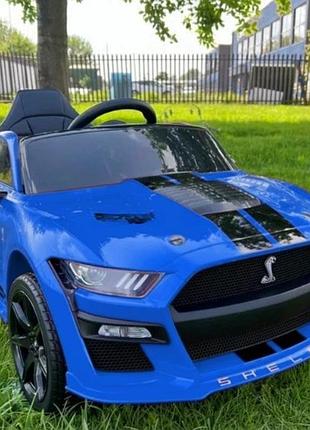 Детский электромобиль на аккумуляторе ford shelby gt500 мустанг с пультом для детей 3-8 лет синий