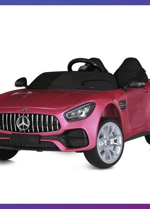 Детский электромобиль двухместный на аккумуляторе mercedes m 5838 с пультом р/у для 3-8 лет покраска розовый