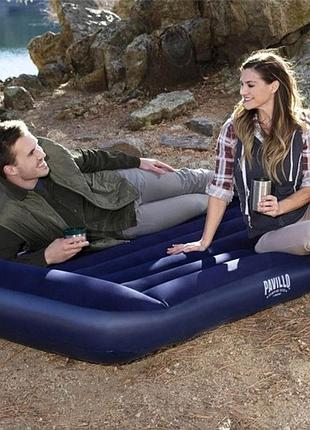 Надувний полуторний матрац bestway 67681 велюр 191x137x30 см
