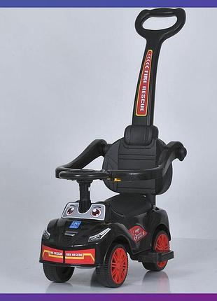 Детская каталка-толокар 2в1 bambi racer m 5763 с родительской ручкой черный