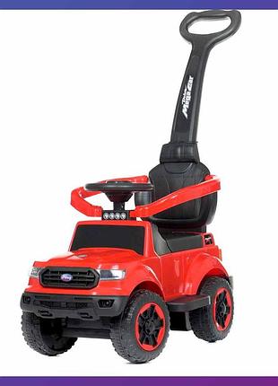 Детский электромобиль-толокар ford м 4564b с родительской ручкой 2в1 красный