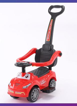 Детская каталка-толокар 2в1 bambi racer m 5763 с родительской ручкой красный