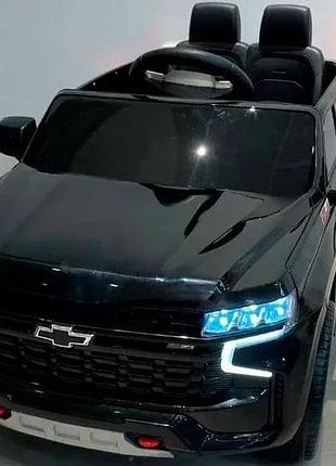 Дитячий електромобіль на акумуляторі chevrolet m 4958 з пультом радіокерування для дітей 3-8 років чорний