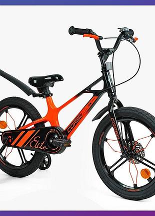 Велосипед детский двухколесный на магниевой раме corso elite elt-18368 18" рост 110-130 см 5-8 лет оранжевый