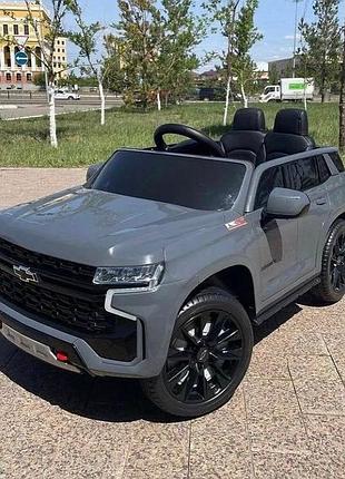 Дитячий електромобіль на акумуляторі chevrolet tahoe m 5110 з пультом радіокерування для дітей 3-8 років сірий