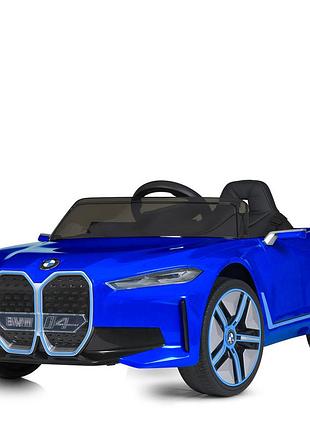 Дитячий електромобіль на акумуляторі bmw i4 je1009 з пультом радіокерування для дітей 3-8 років синій