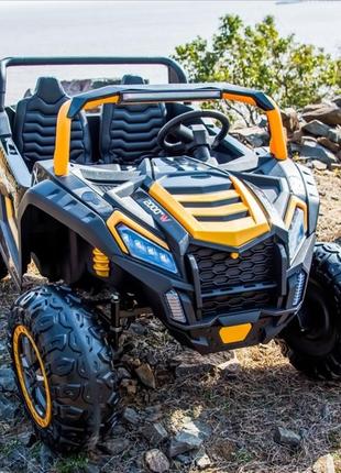 Детский электромобиль на аккумуляторе двухместный багги m 5736 для детей 3-8 лет золотистый